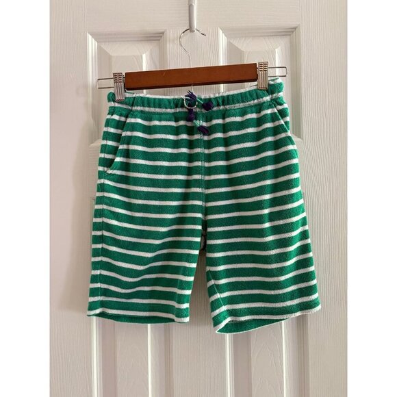 Boden Shorts Striped Green Terry - Picture 1 of 2